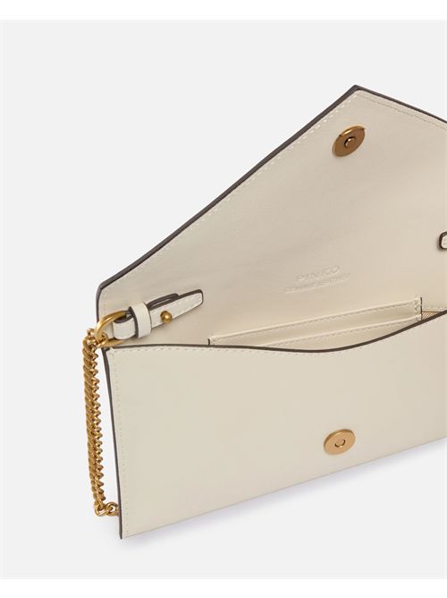 Borsa a bustina piccola in pelle liscia con logo Love Birds PINKO | 105347A0F1/Z14Q